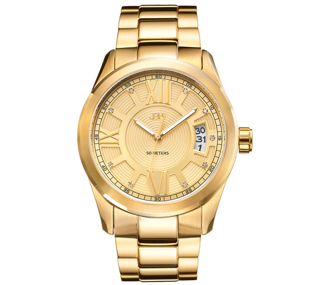 JBW Mens Bond Diamond 18K Plated Stainless Wat ch