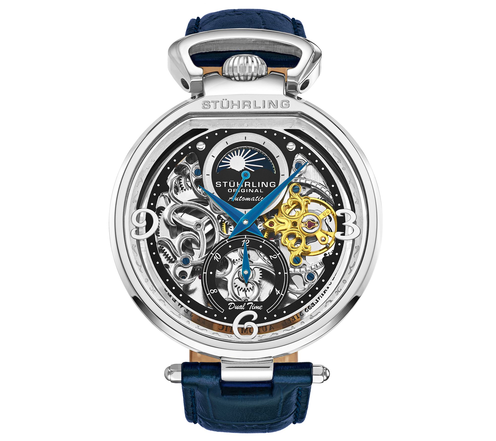 Stuhrling Mens Modena Blue Strap Watch