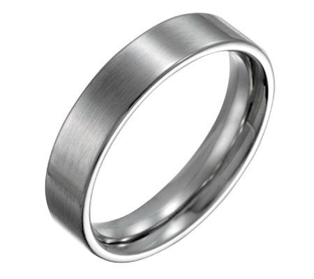 Steel by Design Mens 5mm Flat Brushed Ring
