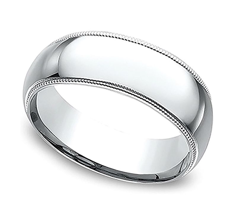 Sterling 7mm Milgrain Unisex Wedding Band
