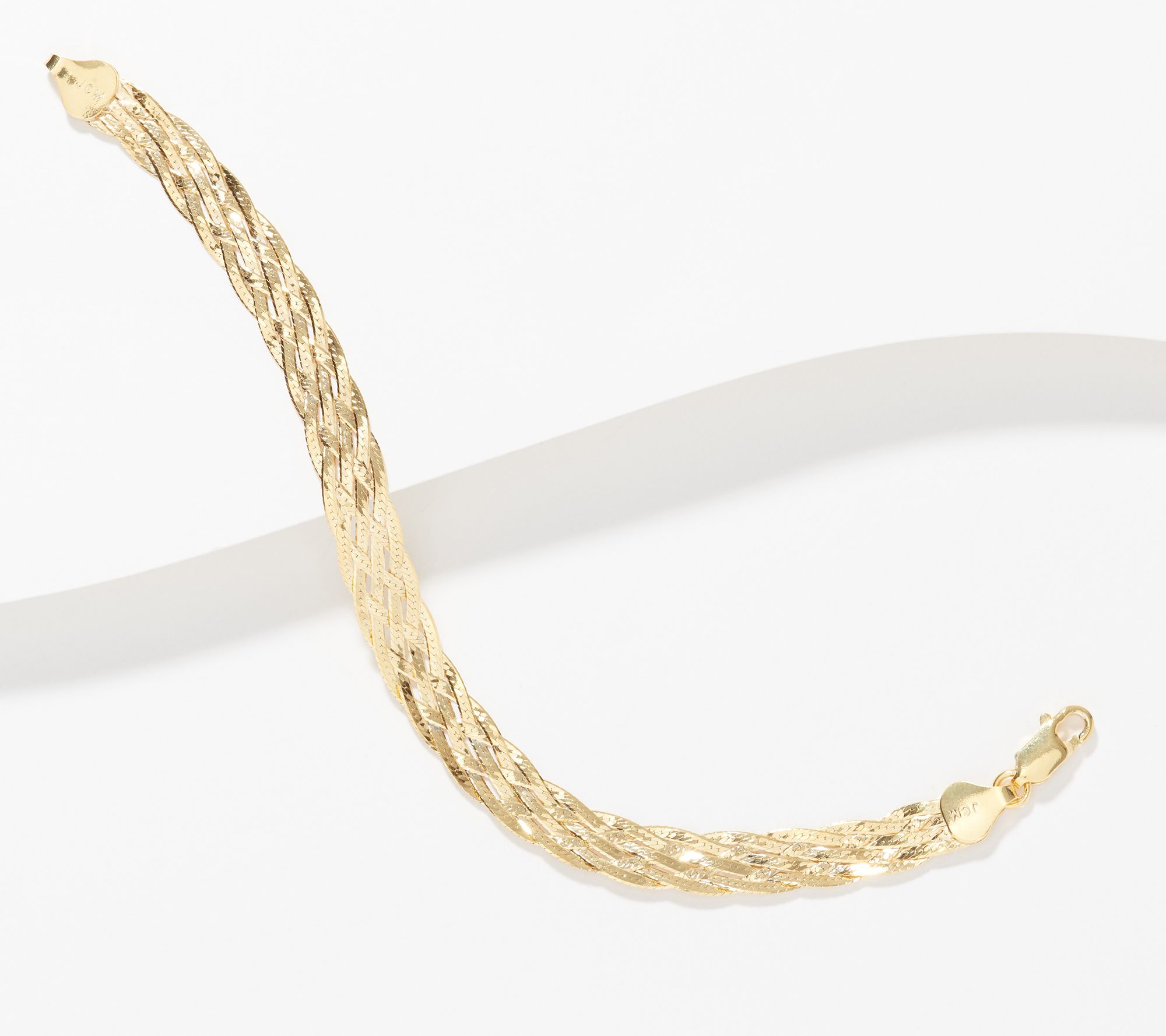 Sterling Silver Braided Herringbone Bracelet, by Silver Style