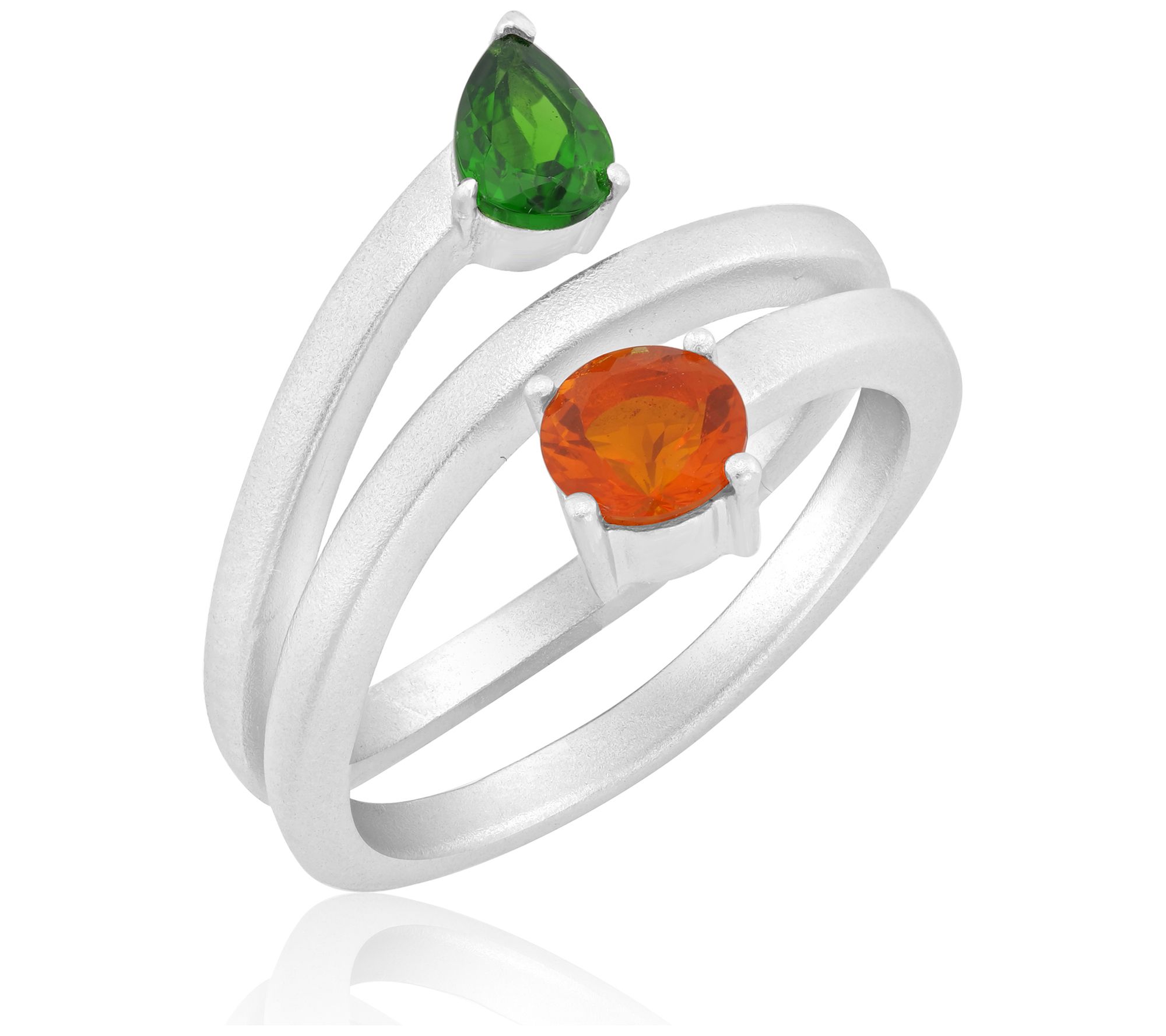 Generation Gems Sterling Silver Exotic Gemstone By Pass Ring