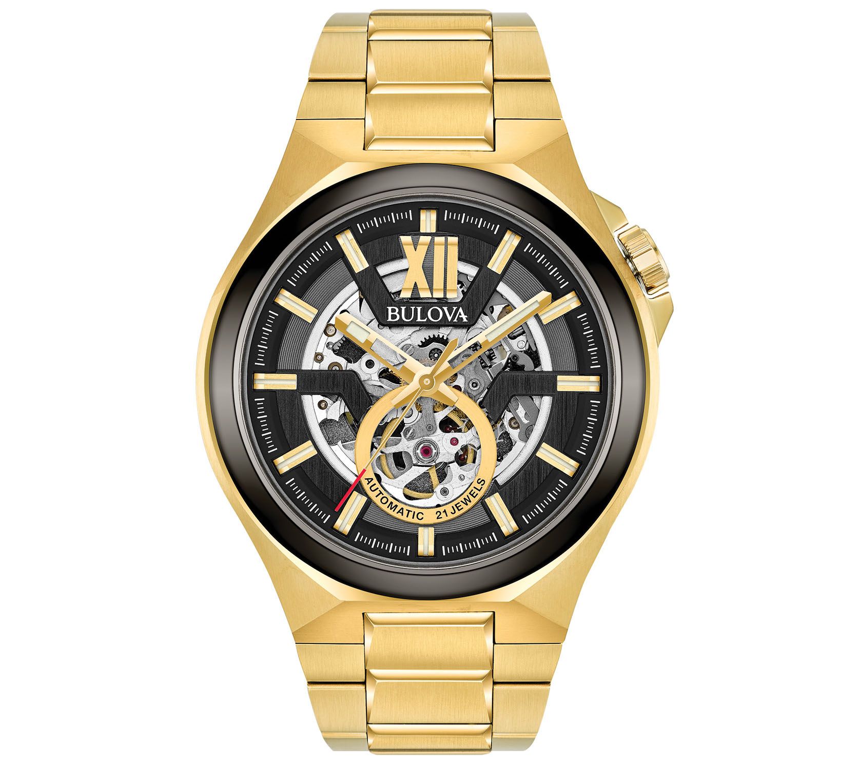 Bulova Mens Automatic Goldtone Bracelet Watch