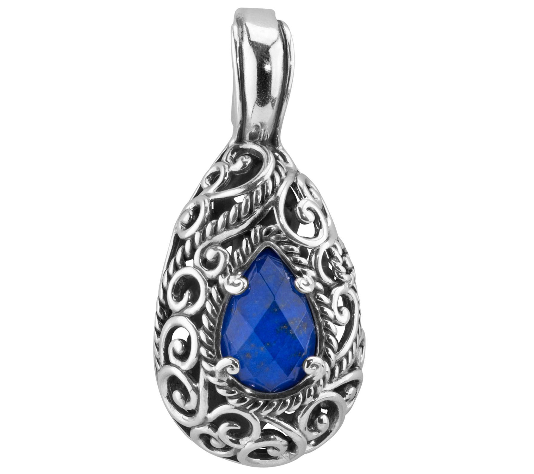 Carolyn Pollack Sterling Lapis Doublet Pendant Enhancer