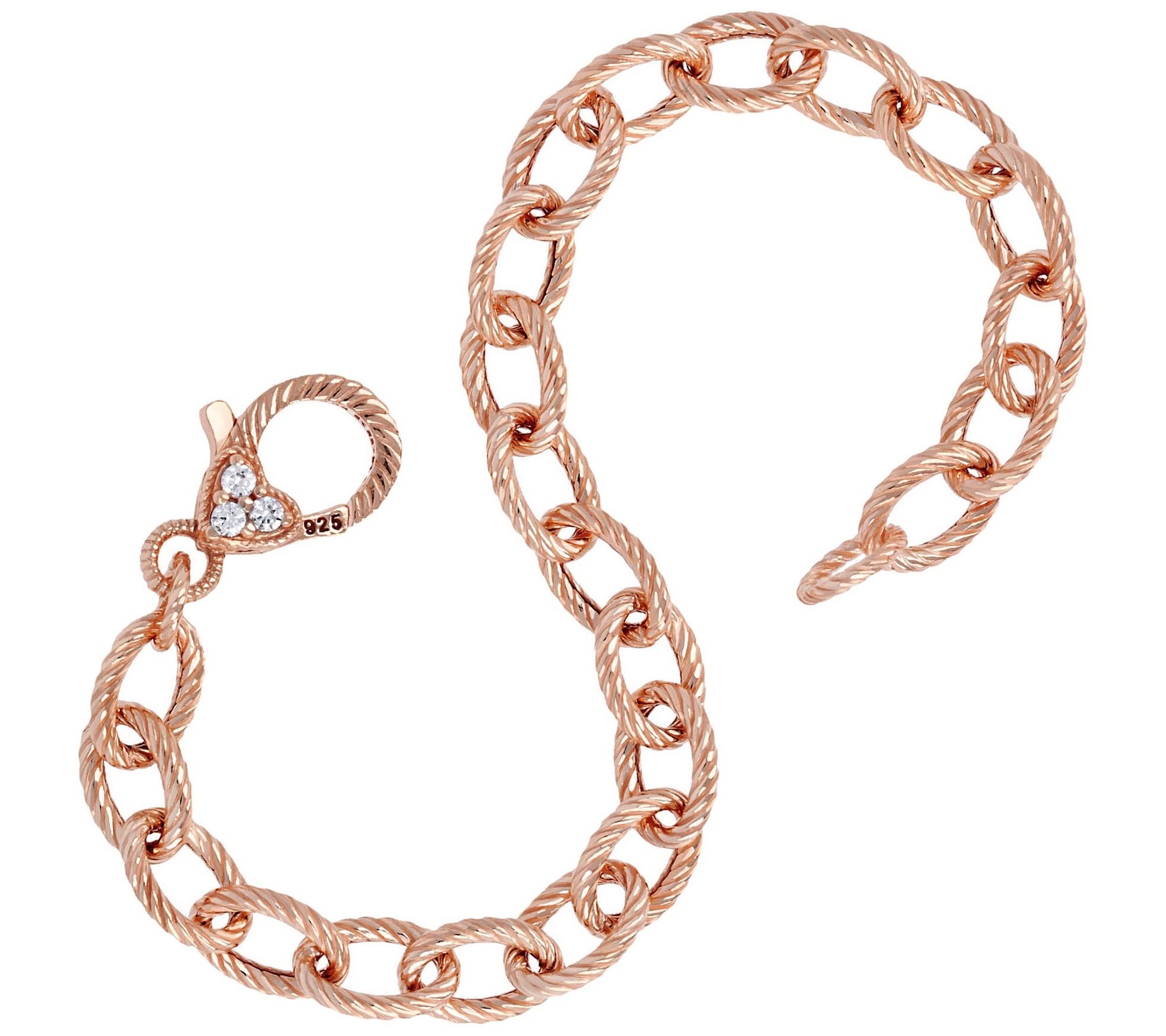 Judith Ripka Verona 14K Clad Oval Link Bracele t 6.4g
