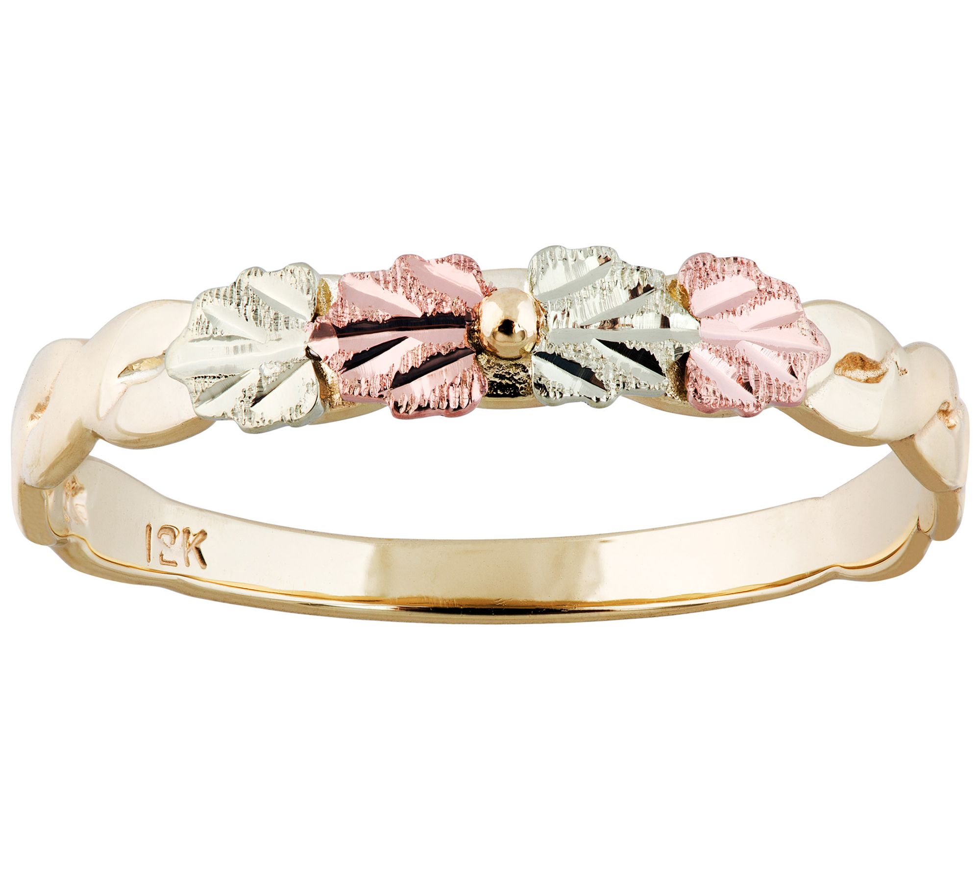 Black Hills Gold Leaf Band Ring, 10K/12K Gold