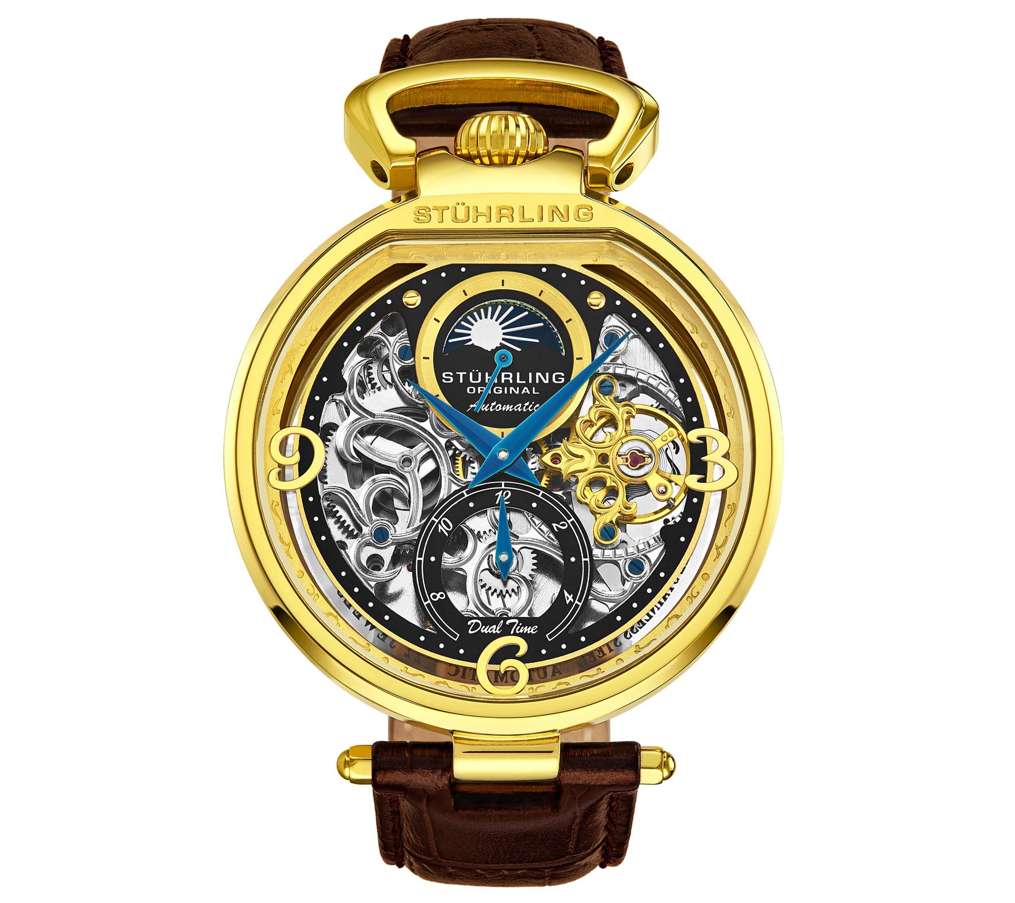 Stuhrling Mens Modena Goldtone Strap Watch