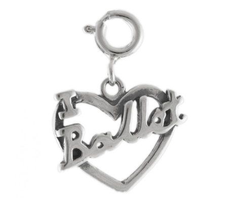 Sterling I Love Ballet Heart Charm