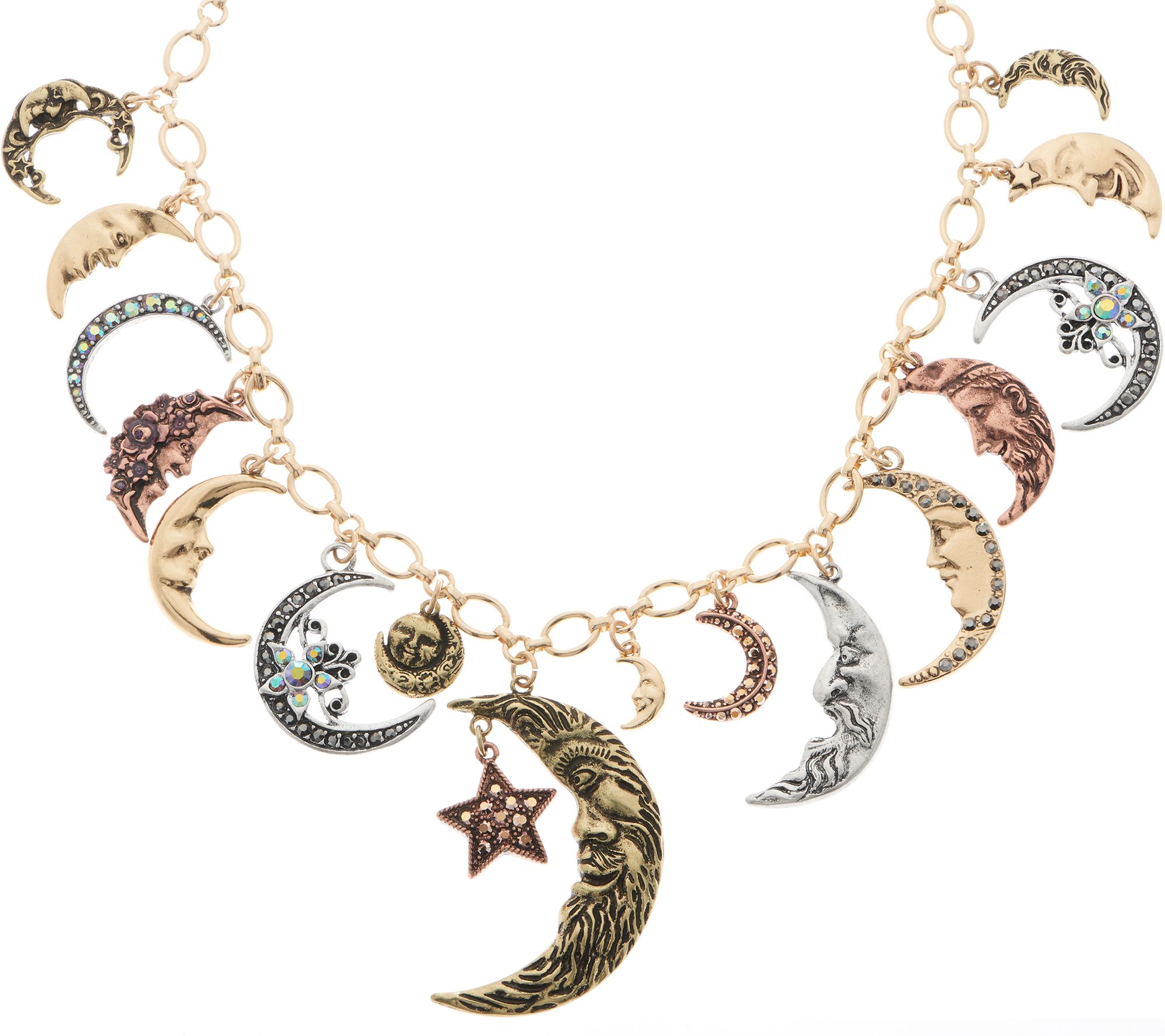 Kirks Folly Moon Shadow Charm Necklace