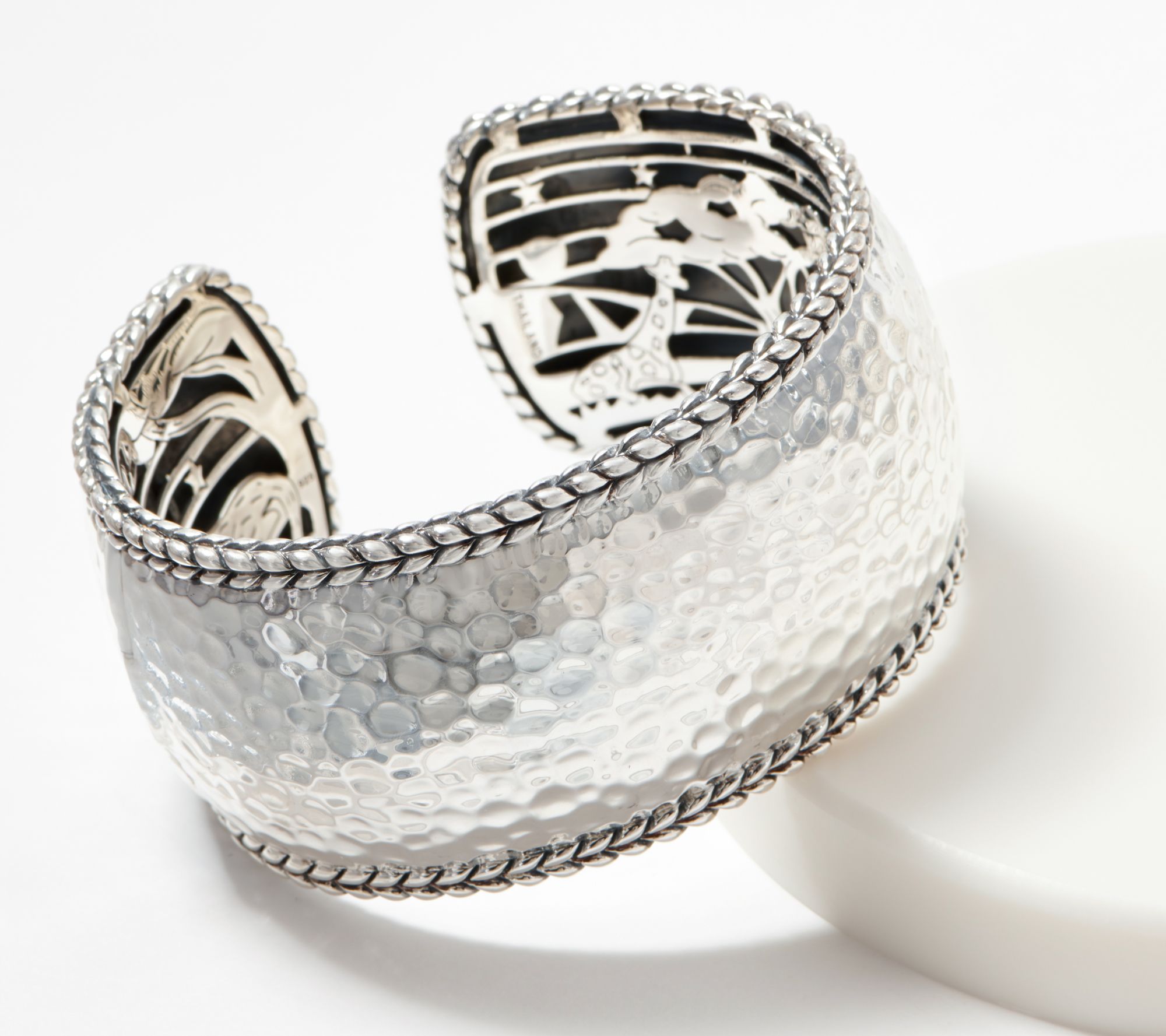 JAI Sterling Silver Limited Edition Hammered Cuff, 88.8g