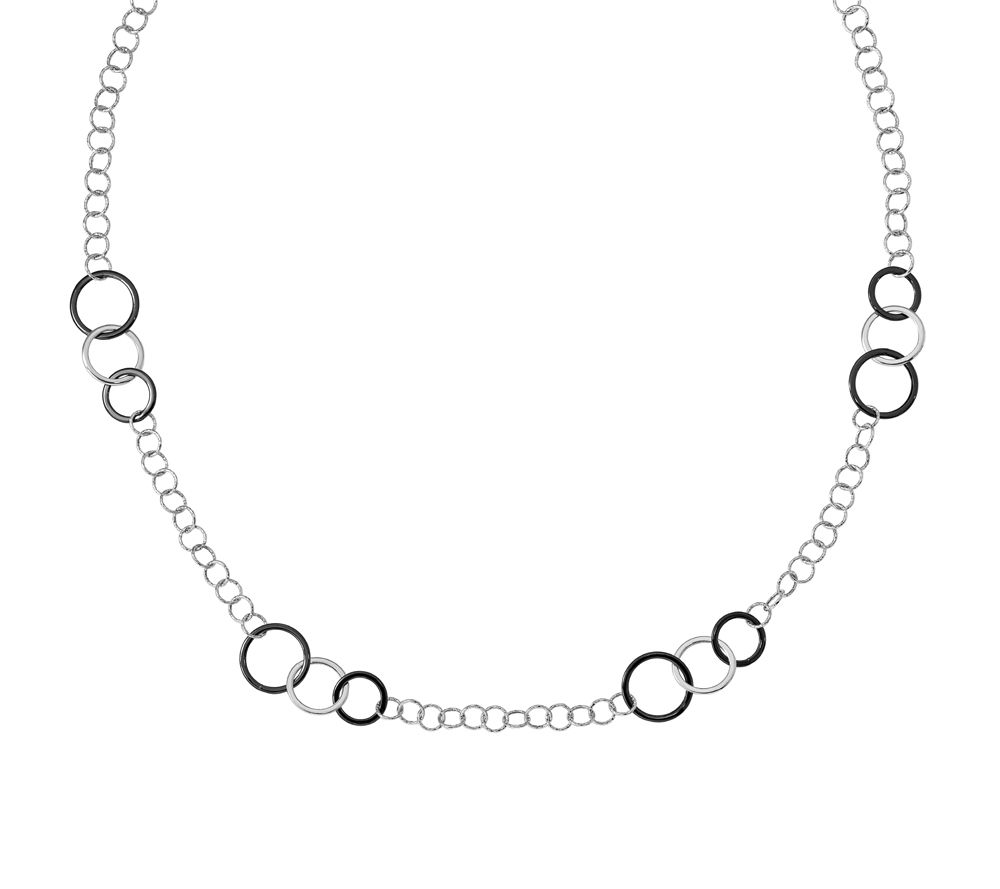 Italian Gold 31 Textured Circle Station Neckla ce 14K, 11.0g