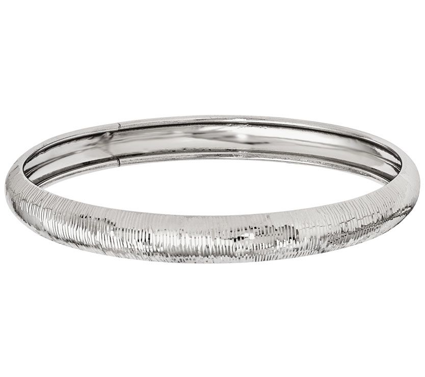 Italian Silver Ribbed Bangle, 9.7g