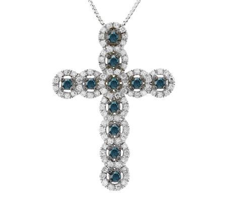 Affinity 3/4 cttw Diamond Cross Pendant S terli ng