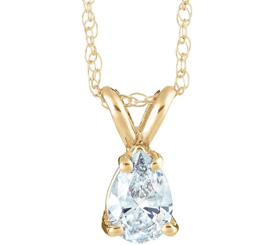 Affinity 1/4 ct Pear Diamond Pendant w/ Chai n 14K Gold