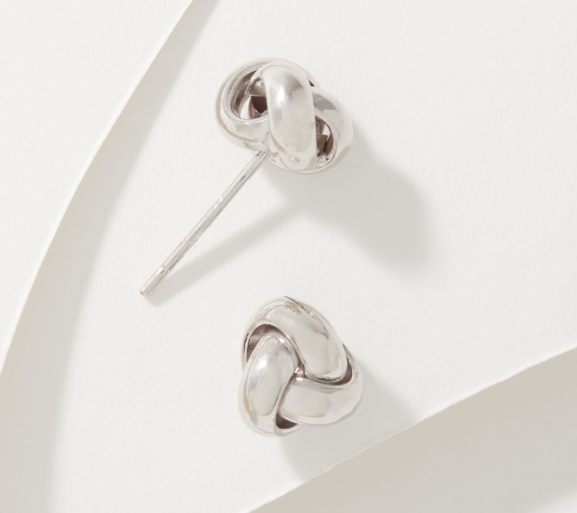 Italian Gold 14K Gold Mini Love Knot Stud Earrings