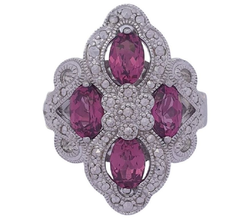 Dallas Prince Designs Chrome Marcasite & Rhodol ite Ring