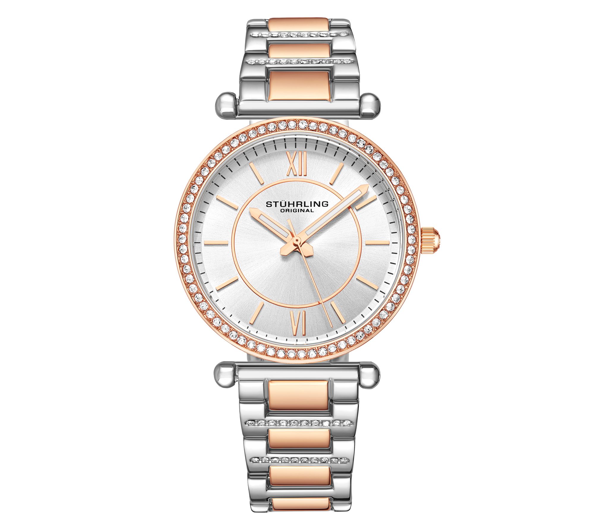 Stuhrling Womens Aria Two-Tone Silver Dial Wat ch