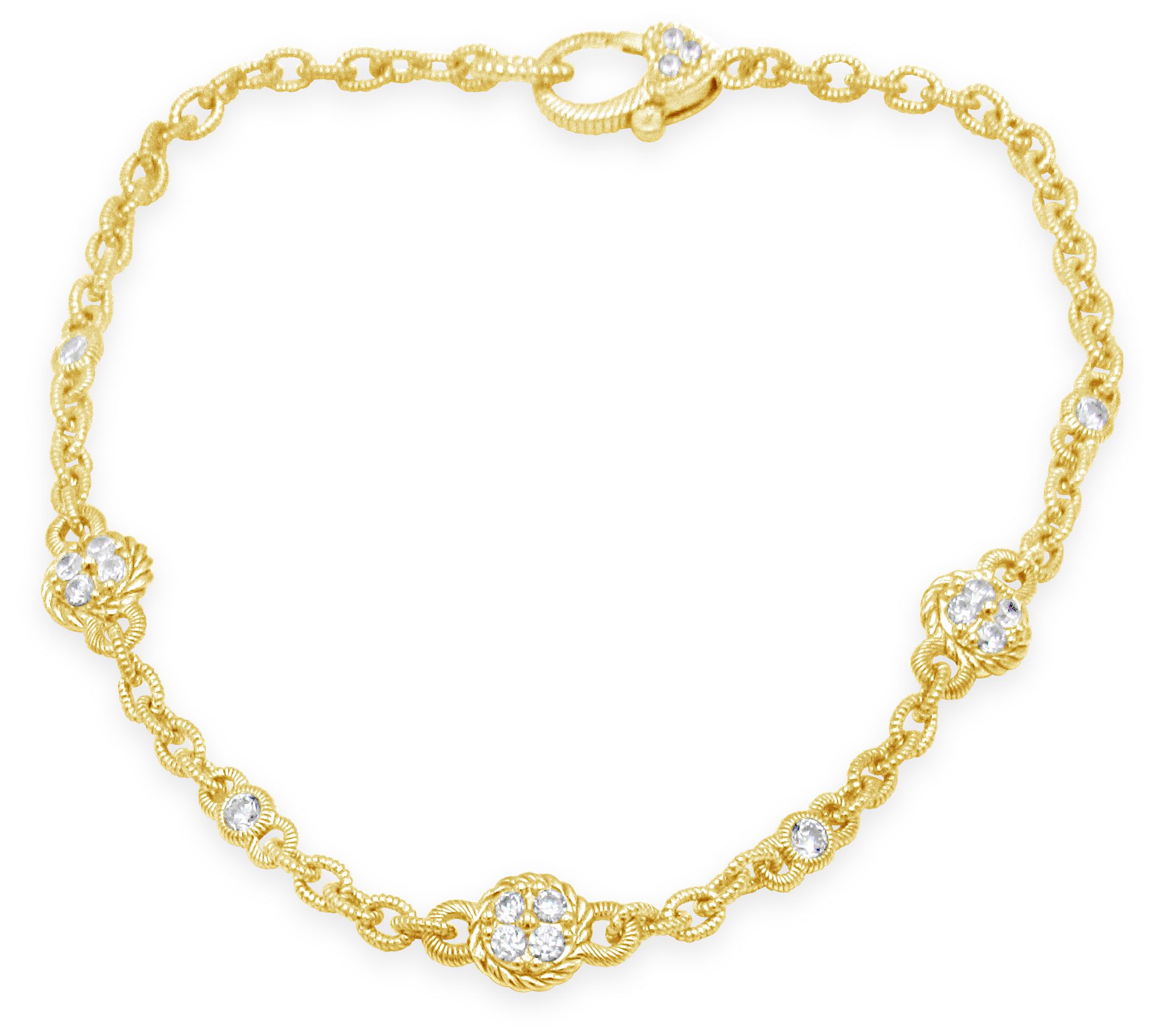 Judith Ripka 14K Yellow Gold-Clad Diamonique An kle Bracelet