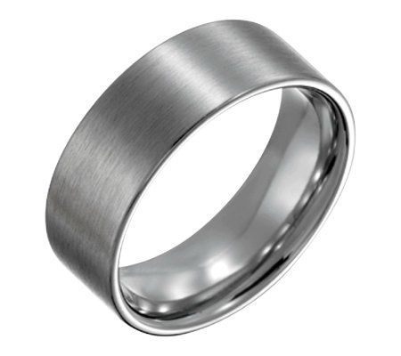 Steel by Design Mens 8mm Flat Brushed Ring