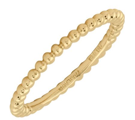 Simply Stacks Sterling 18K Yellow Gold-Plated 1 .5mm Bead Ring