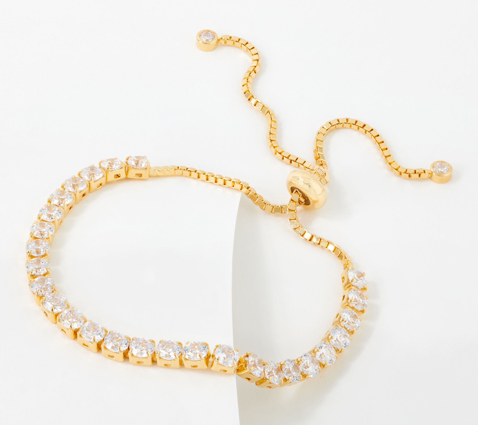 Diamonique 100 Facet Graduated Adjustable Line Bracelet