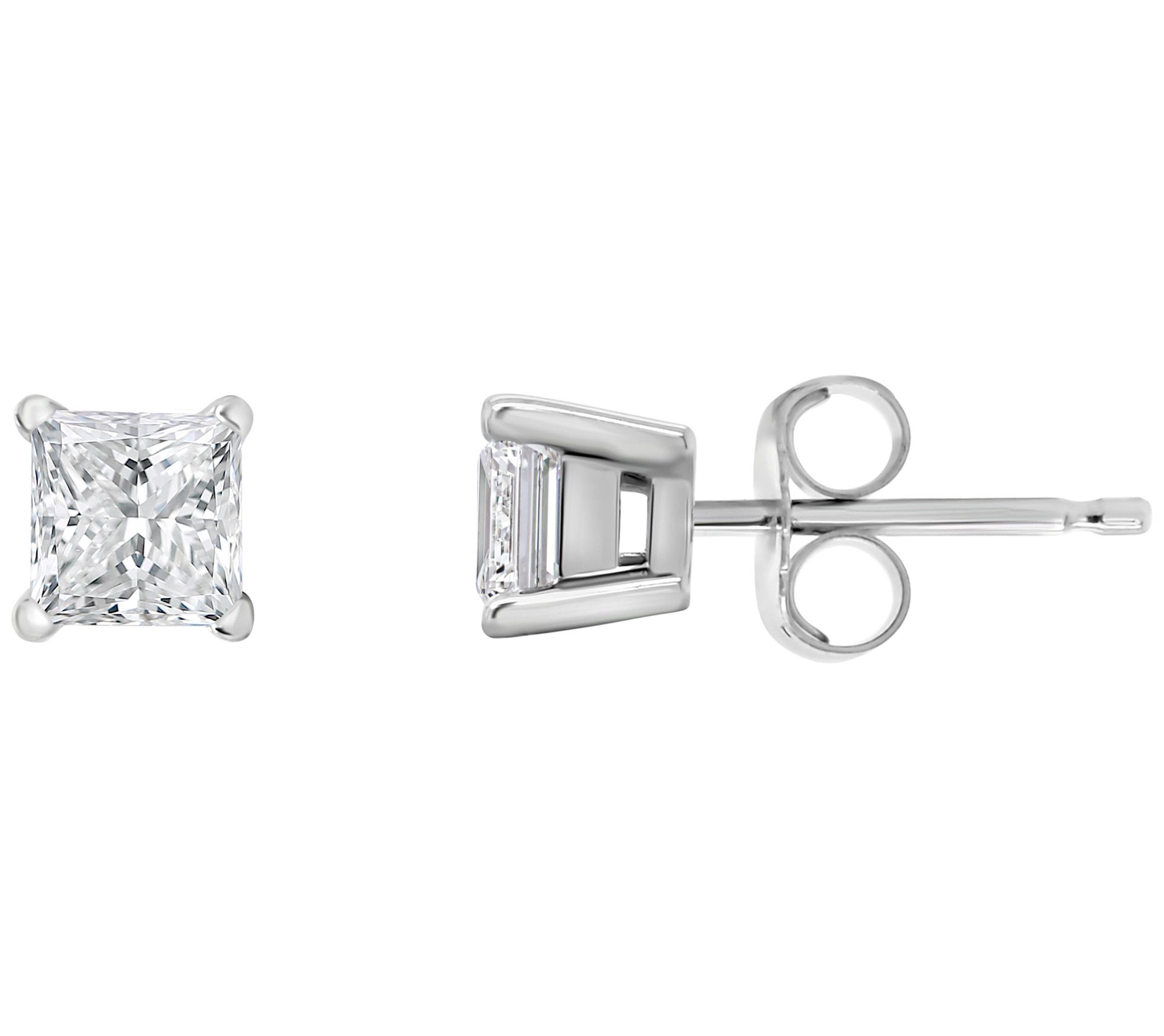 Affinity 1.00 cttw Princess Cut Diamond Stud Ea rrings, 14K