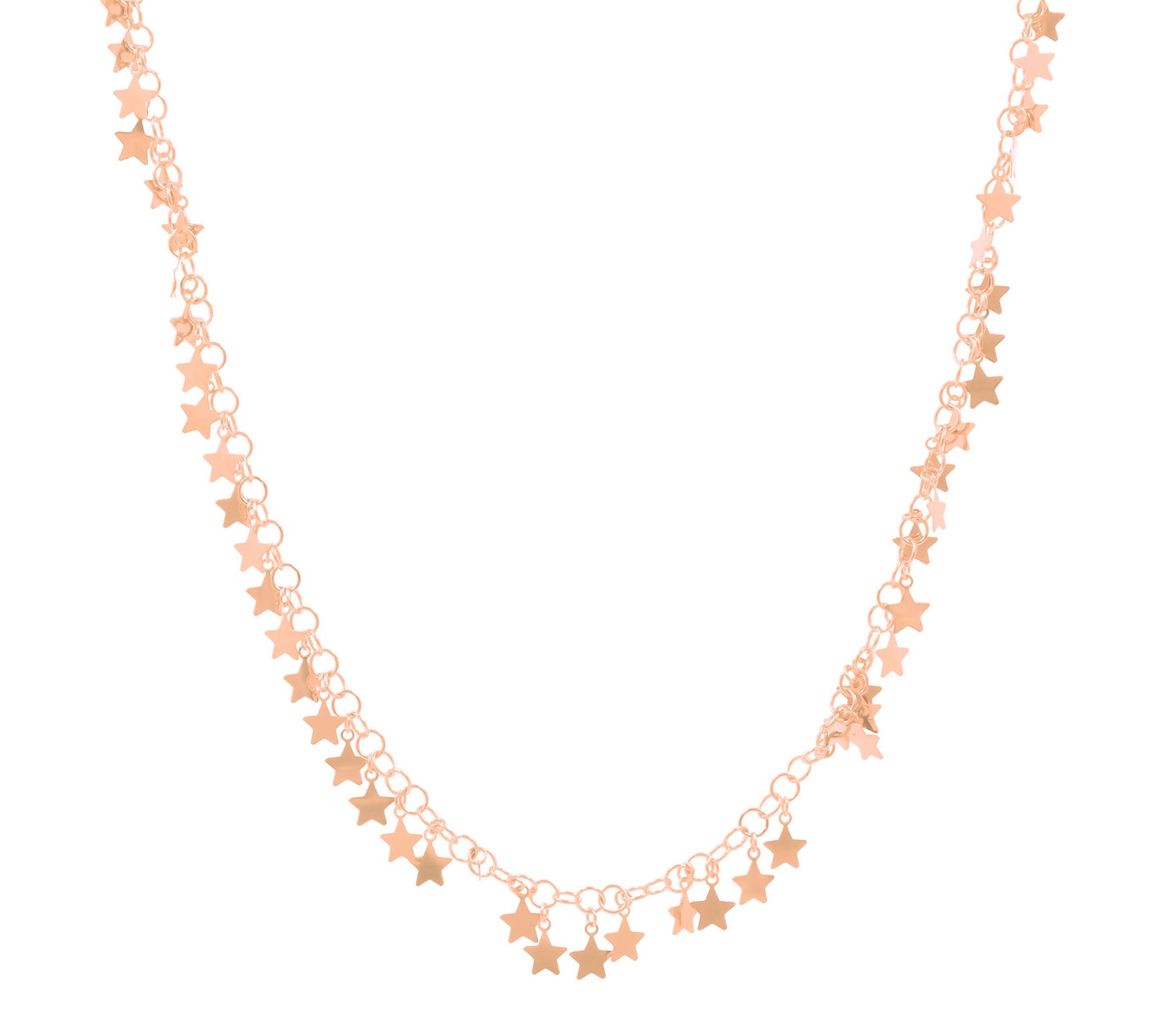 Veronese 18K Gold Plated Star Adjustable Necklace, 5.4g