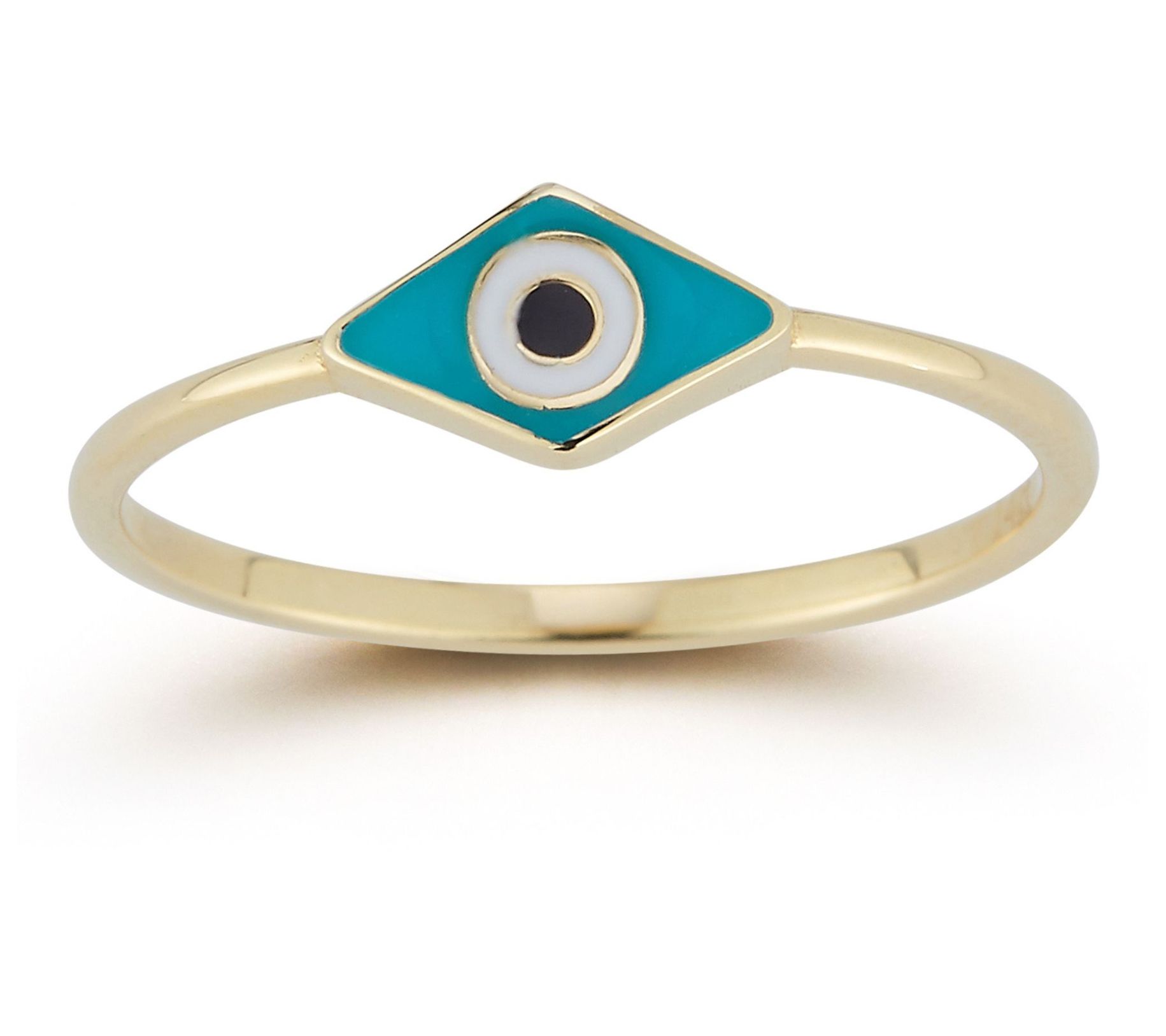 Luminosa Gold Enamel Evil Eye Ring, 14K