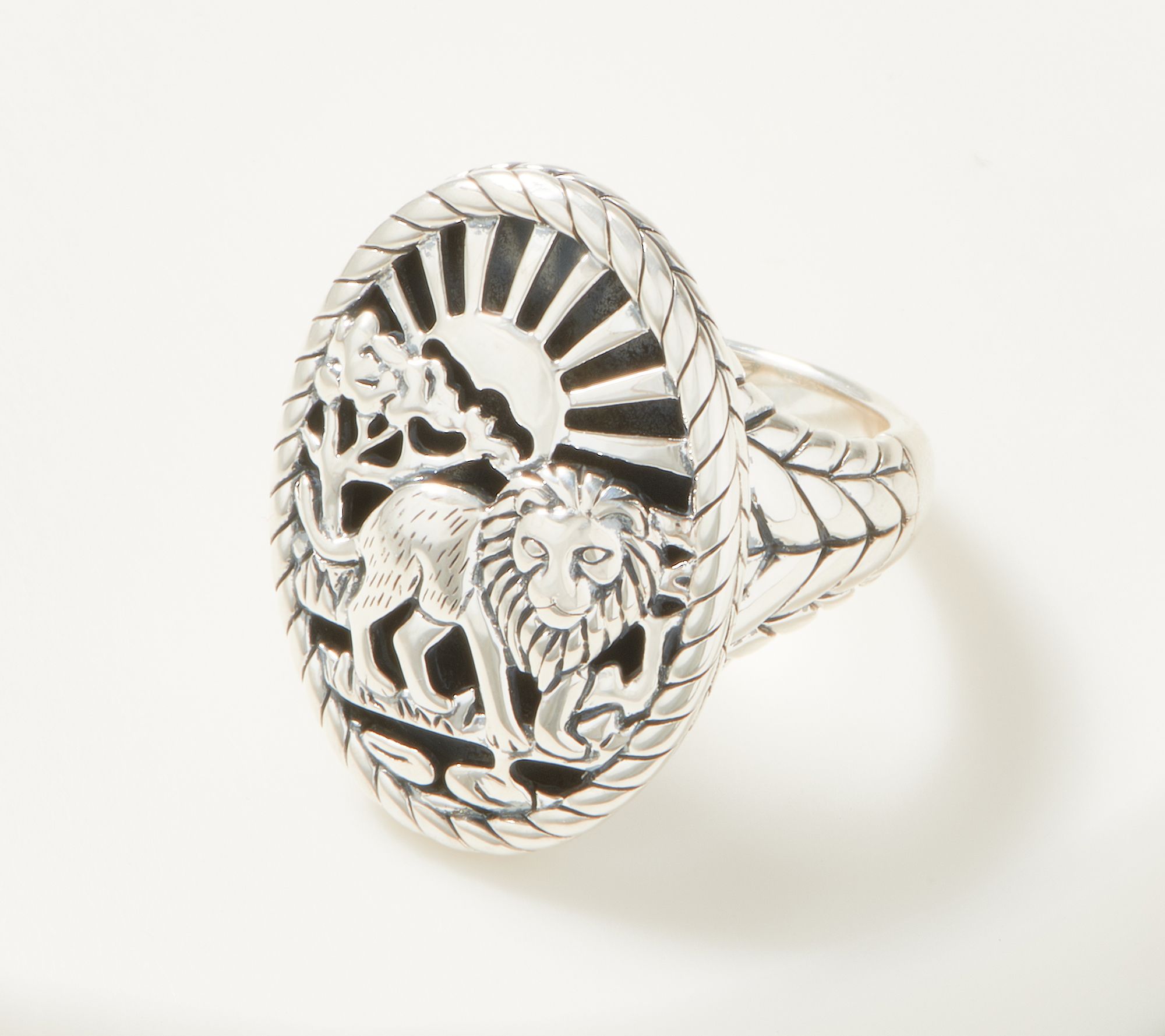 Jai Sterling Silver King Of The Jungle Lion Ring Page 1 Qvc Com