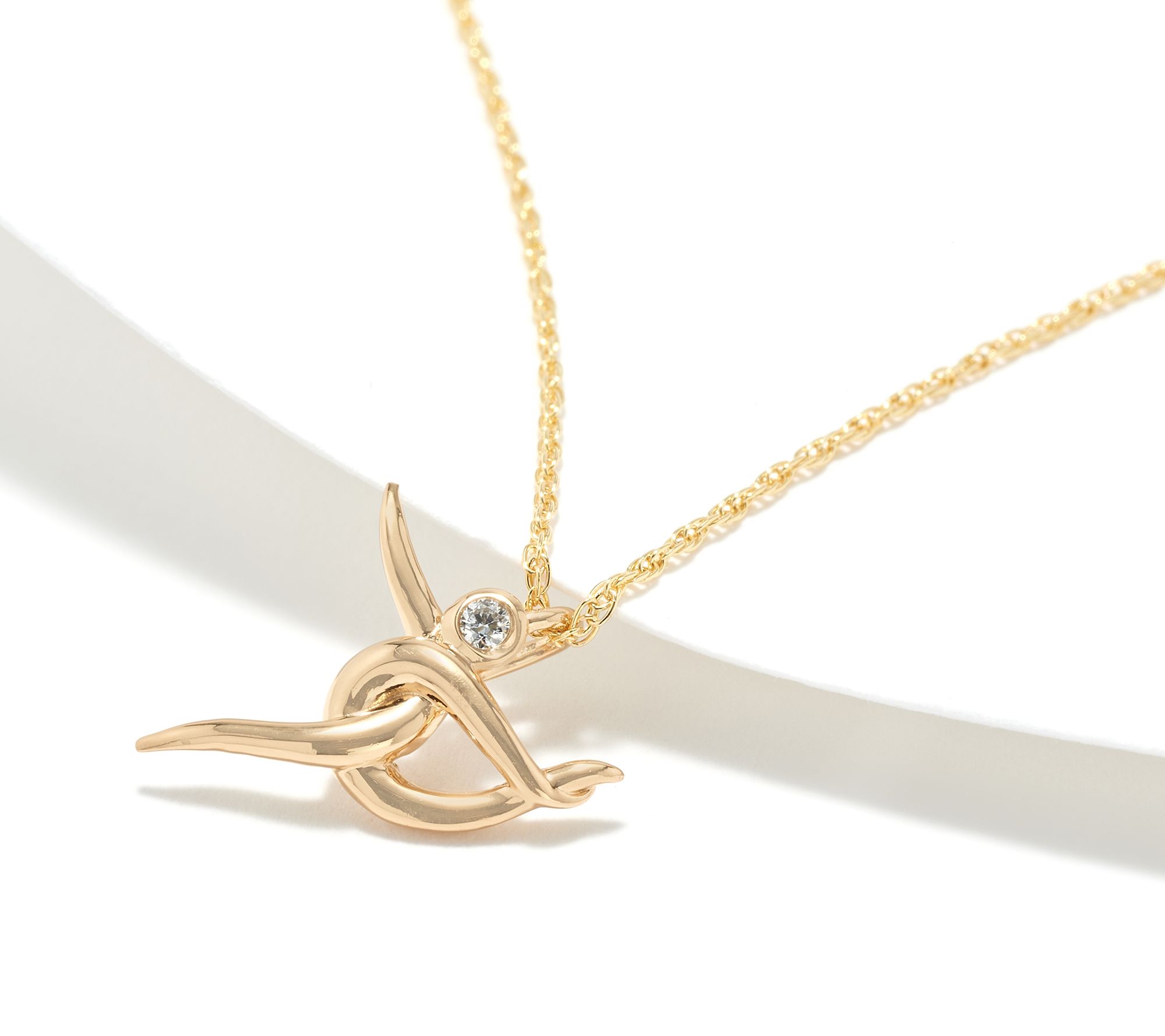 Affinity 14K Gold Plated Diamond Yoga Pose Necklace