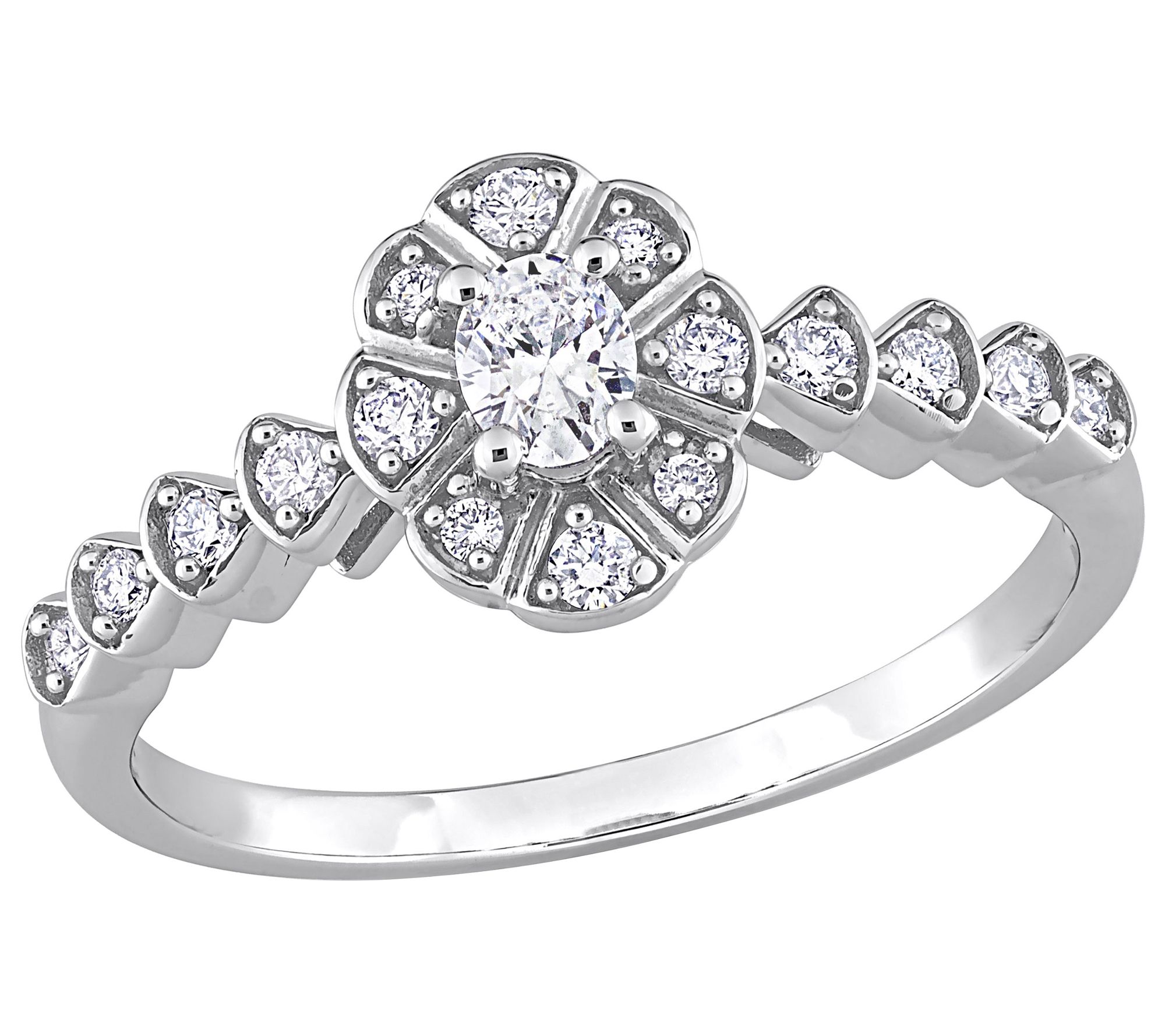 Affinity Diamonds 0.30 cttw Vintage Ring, 14K W ite Gold