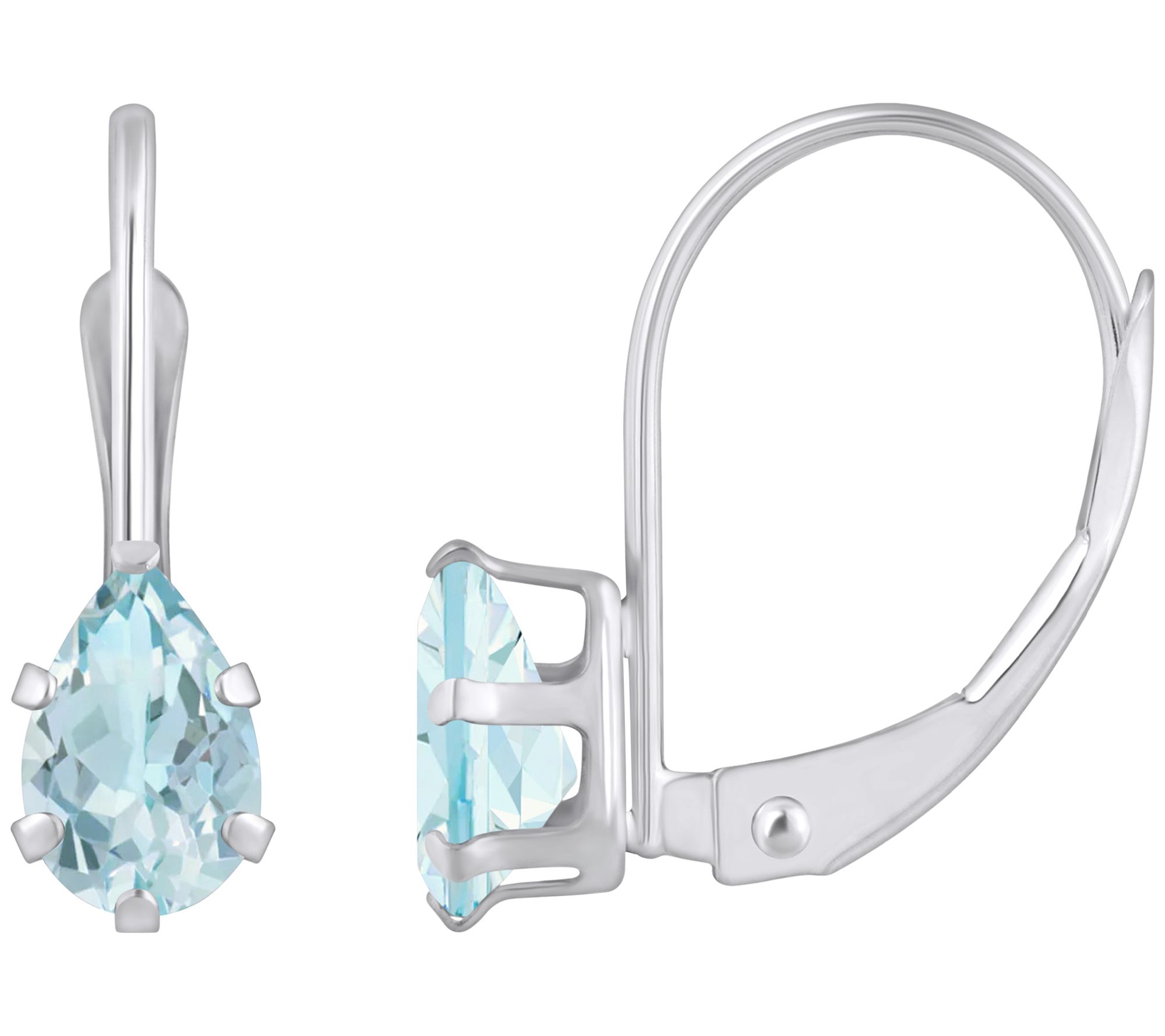 Affinity Gems Pear Cut Aquamarine Leverback Ear ings, 10K Gold