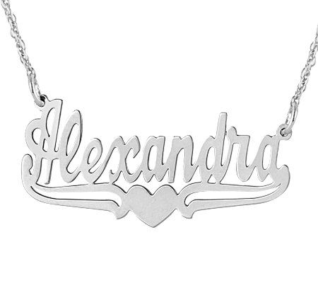 Personalized Name Plate Necklace - Sterling Sil ver