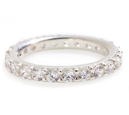 Diamonique Sterling Eternity Band Ring - QVC.com
