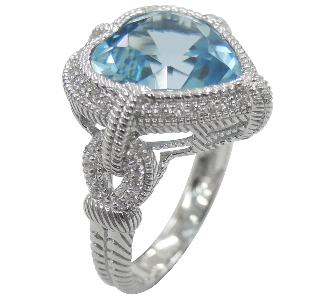 Judith Ripka Sterling, Topaz & Diamonique Heart Ring