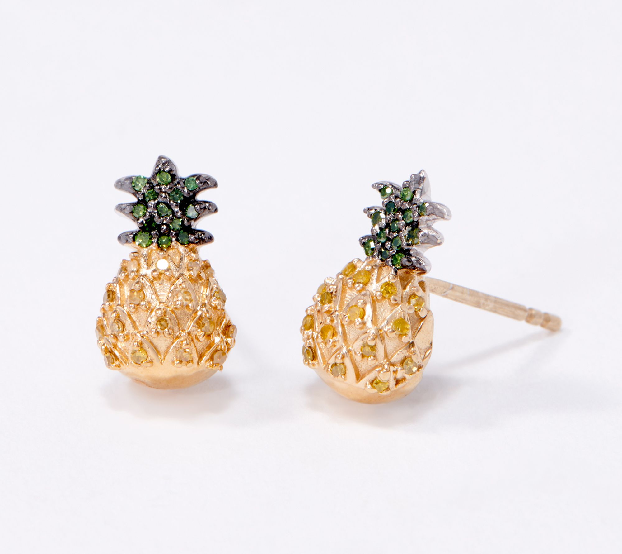 Affinity Sterling Silver Diamond Fruit Stud Earrings, 1/8ct