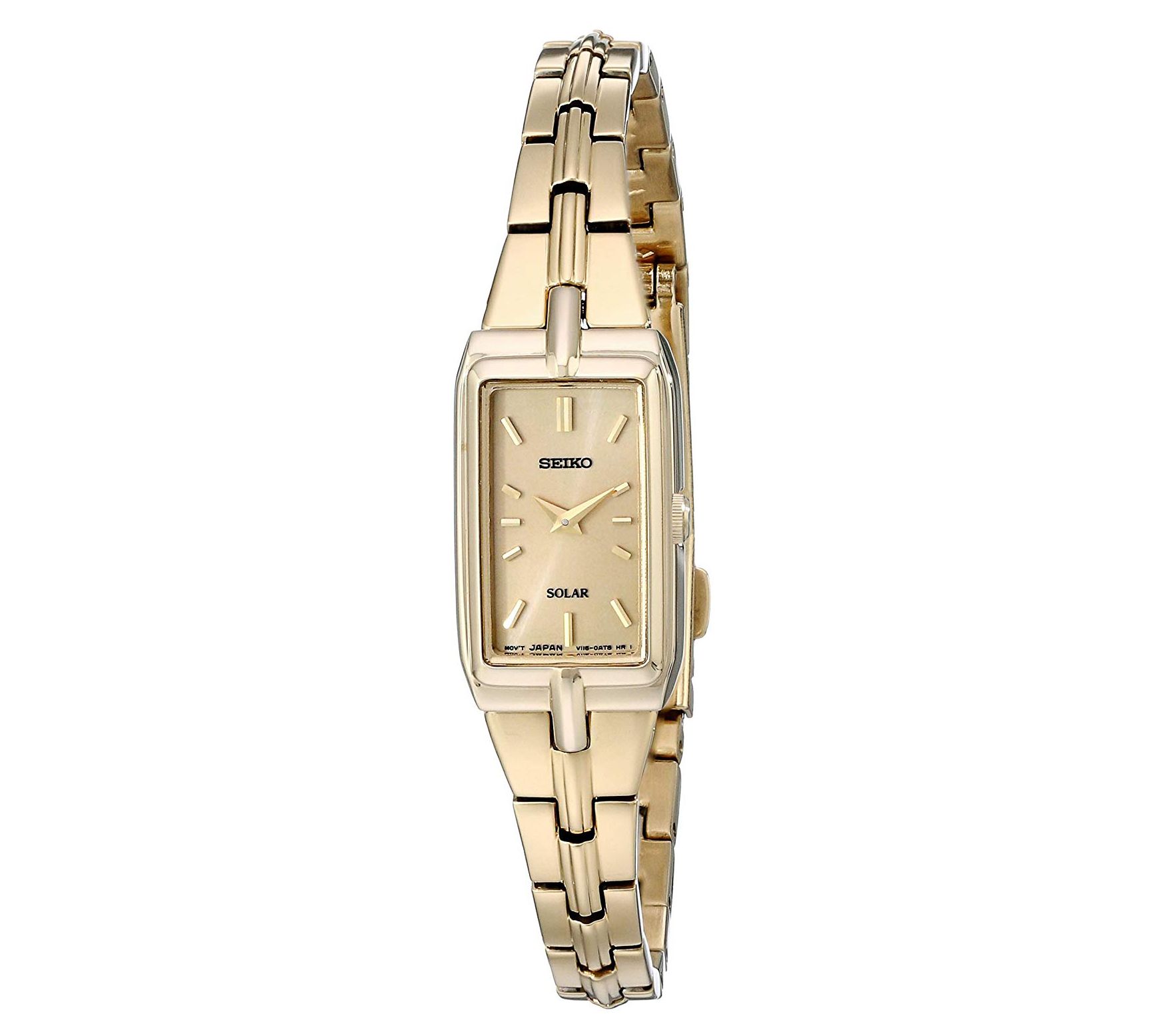 Seiko Womens Goldtone Rectangular Case Watch