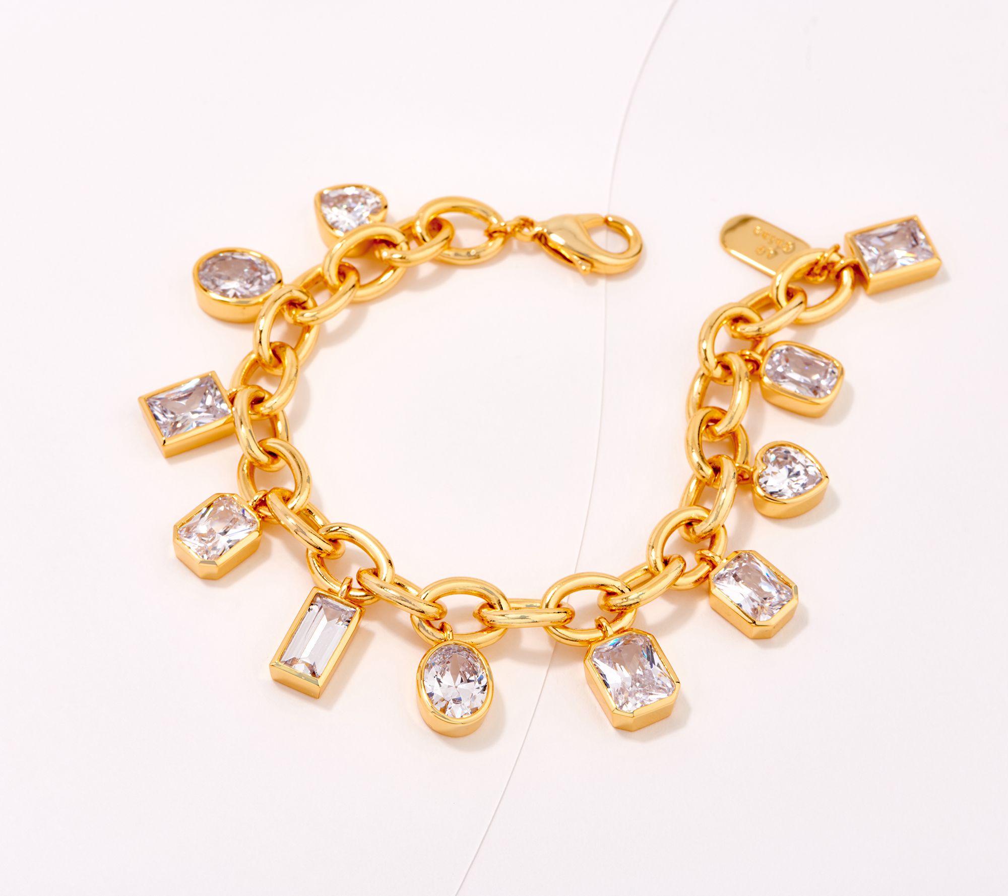 Diamonique x Lisa Freede Encased Mixed Cut Charm Bracelet