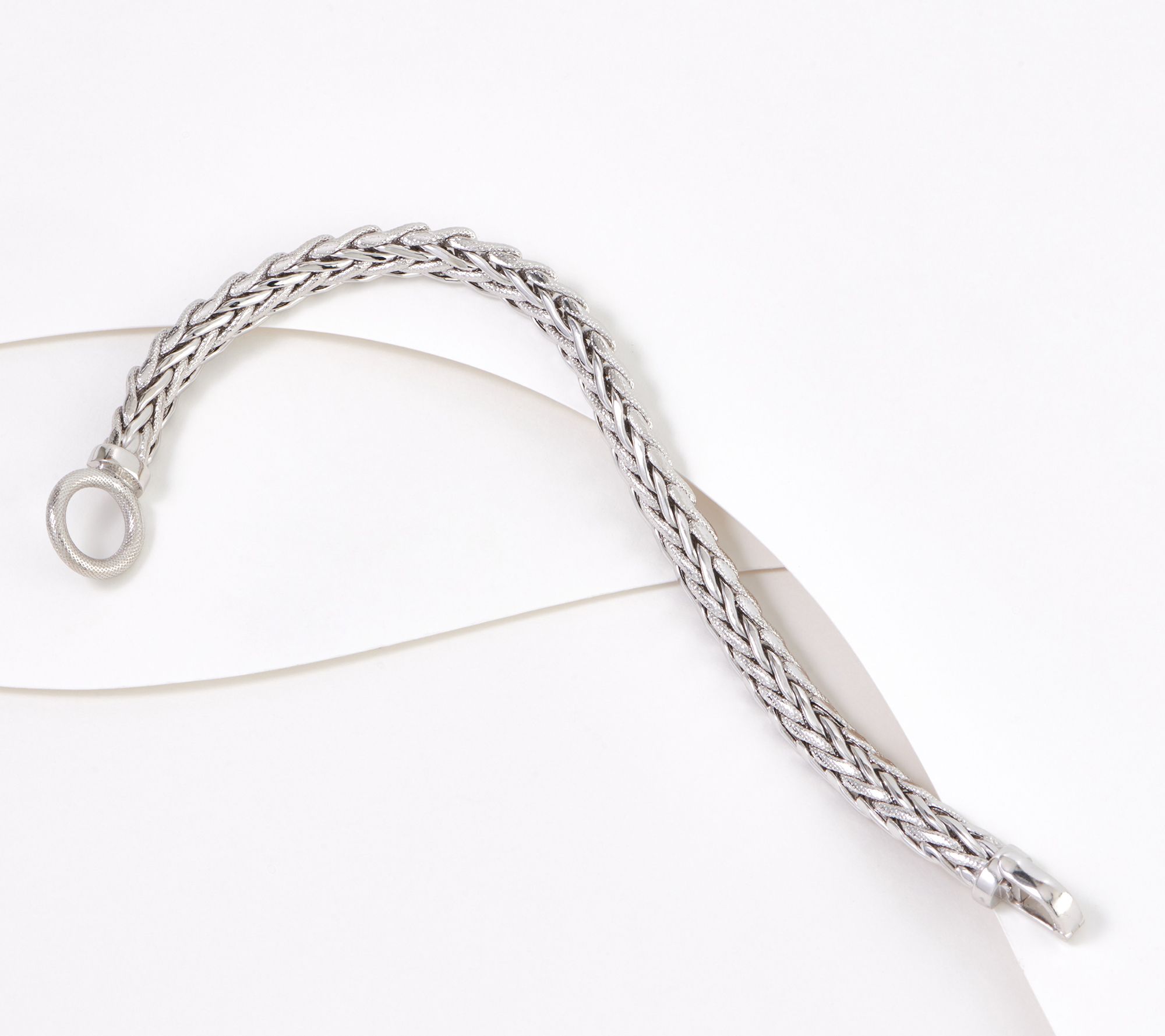 Sterling Silver Textured Wheat Bracelet 7-1/4 by Silver Style
