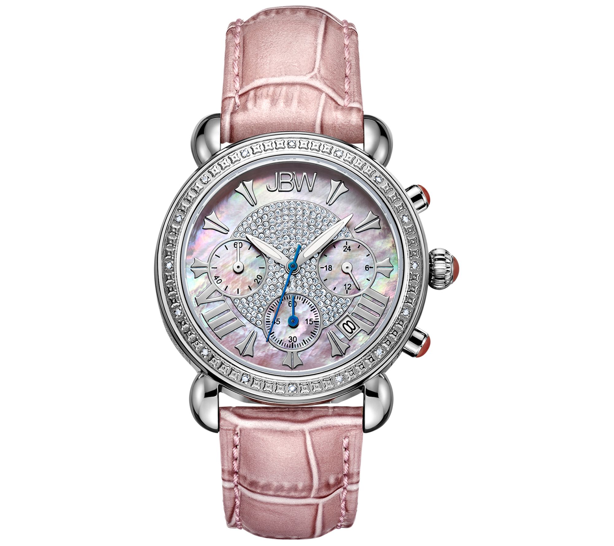 JBW Womens Victory Diamond Accent Pink Strap W atch