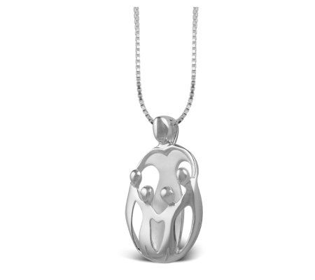 Personalized Sterling Mother/4 Child Loving F a mily Pendant