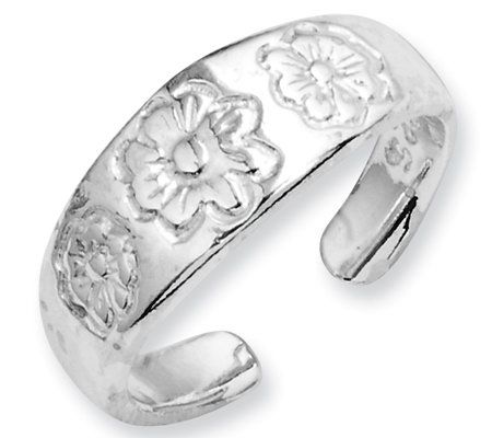 Sterling Floral Toe Ring
