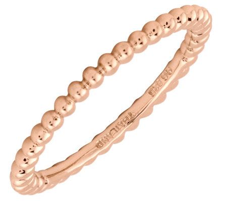 Simply Stacks Sterling 18K Rose Gold-Plated 1.5 mm Beaded Ring