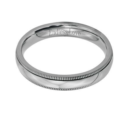 Steel by Design 4mm Polished Milgrain Engravabl e Ring