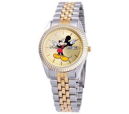 Disney Mens Mickey Two-Tone Watch