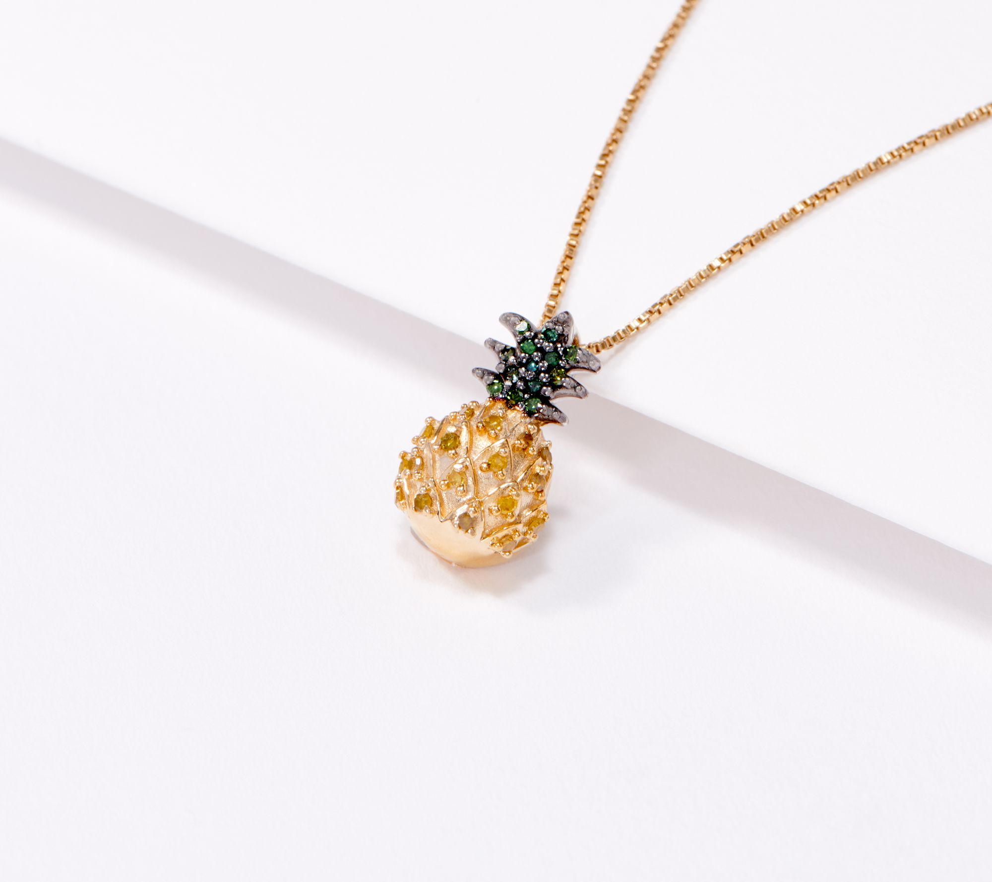 Affinity Sterling Silver Diamond Fruit Necklace 1/8 cttw