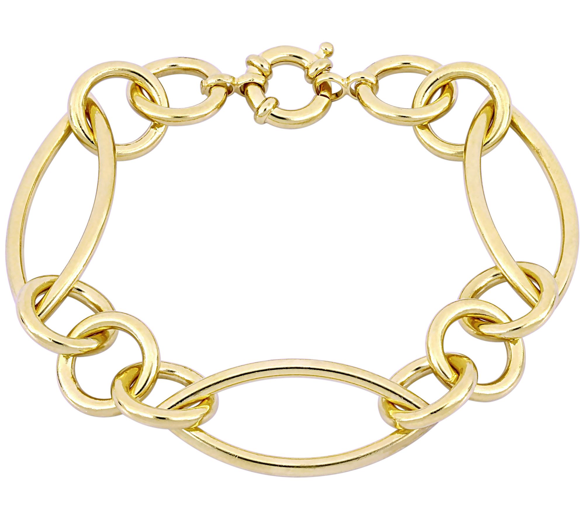18K Gold Plated Sterling Silver 8 Fancy Link B racelet