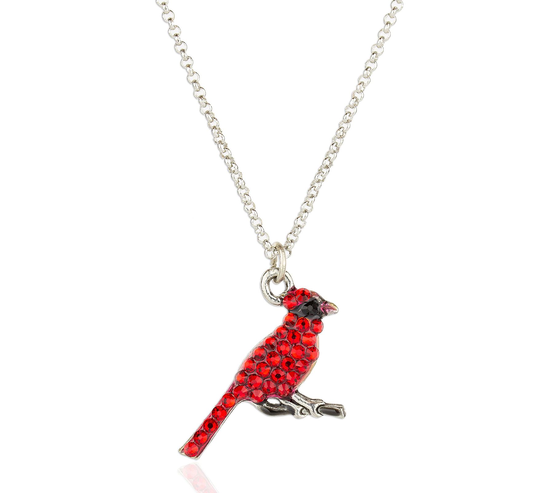 Anne Koplik Swarovski Crystal Pave Cardinal Pen dant w/ Chain