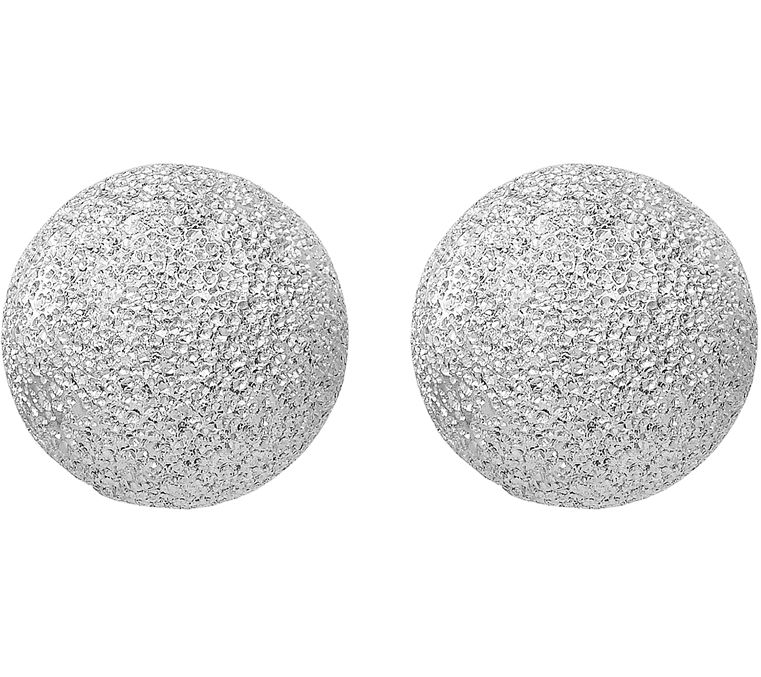 Italian Silver Textured Ball Post Earrings