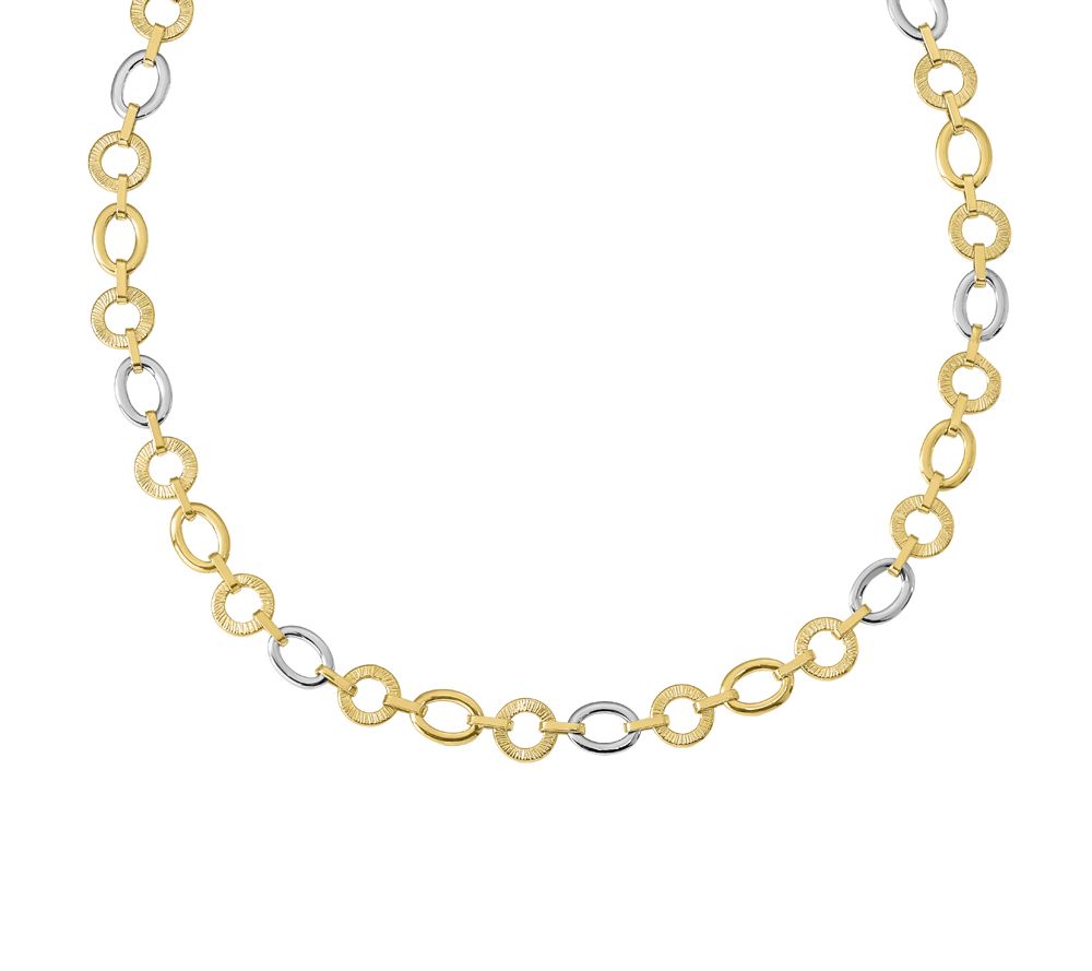 Italian Gold 18 Round & Oval Link Necklace 14K , 10.9g
